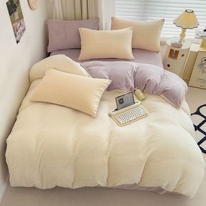 Bán Buôn Tùy Chỉnh Thoải Mái Sữa Duvet Mùa Đông Tốt Nhất Bán Màu Sắ<span class=keywords><strong>c</strong></span> Chất Lượng Xuất Khẩu Flannel Lông <span class=keywords><strong>C</strong></span>ừu Bộ Đồ Giường Đặt - Product Image 1