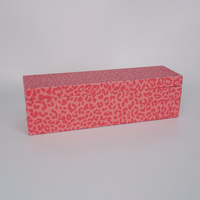 Boîte de rangement décorative à imprimé léopard rose avec couvercle amovible, boîte de rangement rectangulaire pour le bureau, pour le rangement de bijoux et de bibelots, et pour offrir en cadeau