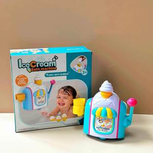 Machine à bulles de bain pour bébé en matériau sûr, jouet de bain en forme de crème glacée, jouets de bain moussants - Product Image 1