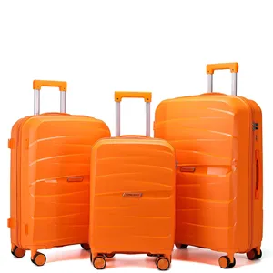 OEM ODM üretici özel Logo PP malzeme sert arabası seyahat fermuar bavul setleri bagaj