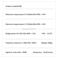 Nouvel amplificateur de voiture 4 canaux classe AB 60Wx4 4 ohms 12-24V haute qualité sonore avec crossovers, OEM ODM