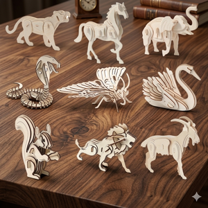 Ensemble de puzzles en bois 3D sur le thème des animaux du zodiaque, jouet éducatif pour enfants, modèle de bricolage, stimule l'imagination, la construction manuelle et la créativité - Product Image 5