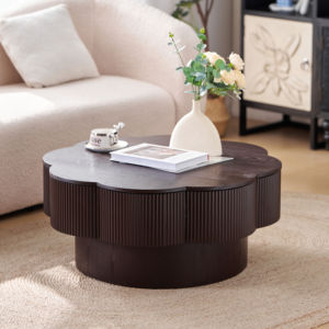 Convertible <b>Oval</b> <b>Coffee</b> <b>Table</b> with Storage Solid Wood Veneered Modern Design Decorative Eco-Friendly for Living Room & Bedroom - Product Image 5