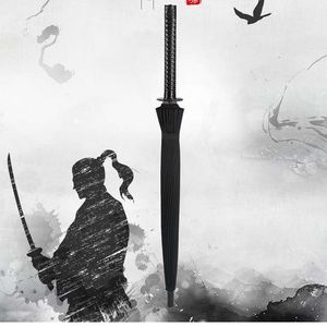 Parapluie Katana Long en Fibre de Verre Élégant à 16 Côtes avec Manchon - Product Image 2