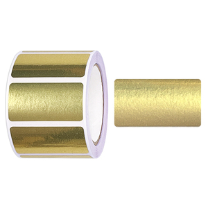Etiqueta Adhesiva Dorada Impermeable en Rollo con Código de Barras, Personalizable en Tamaño y Forma, Imprimible, Etiquetas Térmicas Directas de Marca - Product Image 1