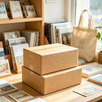 Boîtes d'expédition rigides en carton ondulé personnalisées 6" x 4" x 2" avec pelliculage mat, matériaux recyclés, fermeture magnétique et poignée pour le consommateur