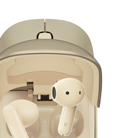 Écouteurs sans fil gris intra-auriculaires Bluetooth avec étui de chargement pour ordinateur et téléphone portable