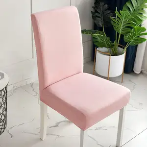Hot Sell cheap stretch Custom Elastic Dining Chair Cover for Banquet Chair Hotel Plain Dyed different colors