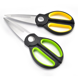 Stainless Steel Kitchen Scissors Multi Functional For <b>Chicken</b> Bone And Vegetables With Green And Yellow Handles 2024 Model - Product Image 3