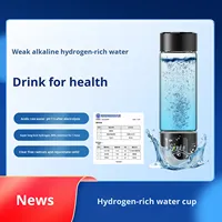 Longevity Taza de agua rica en hidrógeno de alta concentración Pantalla LED Electrólisis PEM alimentada por USB Capacidad de 460ml para