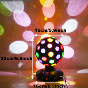 360 ° ไฟดิสโก้บอลหมุนได้ ปรับความเร็วและความสว่างได้ ลูกบอลวิเศษสร้างบรรยากาศปาร์ตี้ KTV ไฟ LED สำหรับเวทีในบ้านและคลับ - Product Image 2