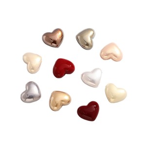 Pegatinas de resina en forma de corazón de Nantong, brillantes, 2D, accesorios de joyería DIY para decoración de cabello, teléfono y uñas. - Product Image 5