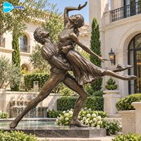 Sculpture de couple dansant en bronze, patine antique, laiton, cuivre, figurine de ballet personnalisée pour l'affichage dans les places publiques, les halls d'hôtels, les jardins et les villas