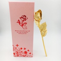 Rose en feuille d'or de 25 cm avec certificat, cadeau créatif pour les rendez-vous galants