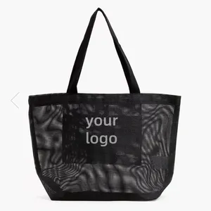 LILALILA Bolsa de Playa de Malla de Nailon de Alta Calidad al por Mayor, Bolsa de Compras de Malla, Diseño Personalizado con Logotipo - Product Image 4