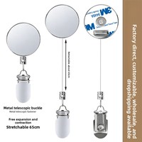 Clip à serviette rétractable en acier de 4 cm, entièrement métallique, anti-perte, antivol, facile à tirer, sans perçage requis