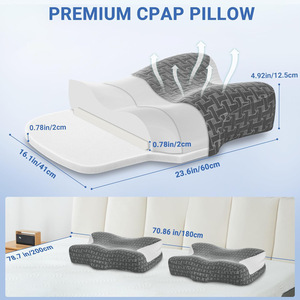 Oreiller CPAP pour dormir, soutien ergonomique du cou à hauteur réglable, oreiller en mousse à mémoire de forme pour les utilisateurs de CPAP souffrant d'apnée du sommeil - Product Image 5