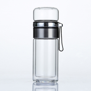 Botella de Té de Vidrio <span class=keywords><strong>con</strong></span> Doble Pared y Infusor de Acero Inoxidable, Botella de Agua de Vidrio, Éxito de Ventas JM - Product Image 3