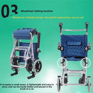 Poussette pliante légère en alliage d'aluminium pour voyages, <span class=keywords><strong>ultra</strong></span>-légère, pour personnes âgées et enfants - Product Image 2
