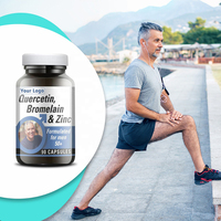 Quercétine en capsules végétariennes 1000 mg avec 100 mg de zinc et de bromélaïne, marque privée