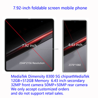 Téléphone portable pliable personnalisé ODM, écran AMOLED, version mondiale, bandes 5G, téléphone pliable Android, double SIM, smartphone pliable