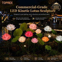 Lampes de jardin LED en forme de lotus à pétales mobiles, IP65, pour hôtels, complexes hôteliers, projets de décoration paysagère extérieure