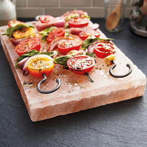 Hot Sale Premium Refined Himalayan Salt Cooking Slab with Stainless Steel Wire Holder <b>Pink</b> Natural Salt Blocks 30x20x5cm - Product Image 1