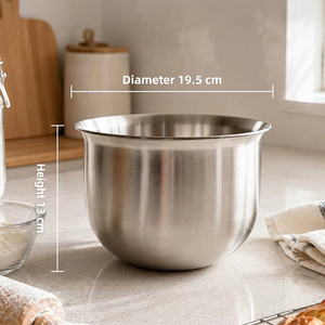 DF929 Bol mélangeur en acier inoxydable 304 de 2,5 L avec fond en silicone épaissi antidérapant pour fouetter la crème et battre les œufs - Product Image 3