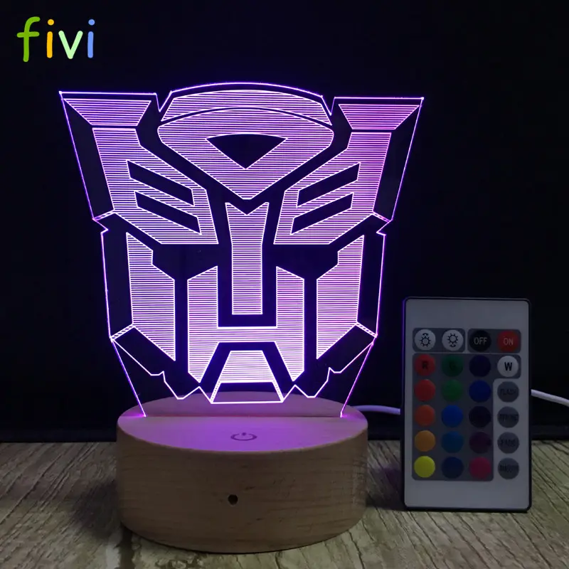Autobots Led Night Light Cartoon Touch Sensor 7 Color Changing Lamp Anime Child Kids Transformers Autobot Desk Lamp