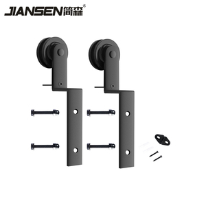 헤비 듀티 모던 스타일 인테리어 튼튼한 헛간 도어 레일 교수형 슬라이드 싱글 트랙 슬라이딩 도어 하드웨어 시스템 키트 - Product Image 4