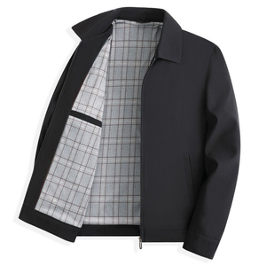 Chaqueta de Negocios para Hombre YZ, Estilo Regular, <span class=keywords><strong>Primavera</strong></span>-Otoño, Resistente al Viento, Talla Grande, Tejido de Poliéster Teñido, Chaqueta Utilitaria - Product Image 2