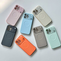 Nouvelle Coque de Téléphone Magnétique Anti-Chute Haut de Gamme 2026 Personnalisée à Motif Ondulé Couleur Unie Grande Fenêtre pour iPhone 18 17 16 15 Pro Max