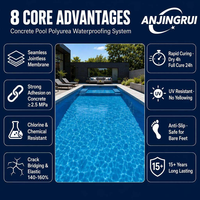 Revêtement imperméable polyaspartique polyurée résistant aux UV et à la corrosion à séchage rapide pour piscine et autres matériaux d'étanchéité