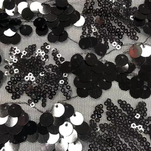 9Mm Sequin Vải Thêu Dệt 100% Đồng Bằng Polyester Long Lanh Lấp Lánh Vải Tuyn Cho Váy Cưới Cô Gái Và Chàng Trai - Product Image 2