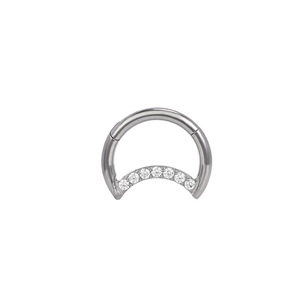 Anneau de nez et de téton en titane F136 avec incrustation de diamant, piercing géométrique sans filetage, bijoux de mode - Product Image 5