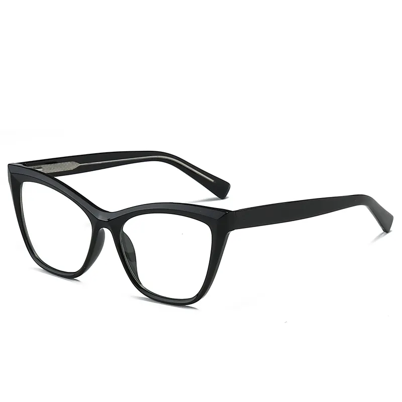 Custom Logo Unisex Stylish Plastic Black Oversized Clear Lens Square Eyeglasses Tr90 Anti Blue Light Trend glasses