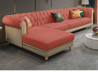 Mikro faser Stoff modernes Design Chesterfield Italienische Sofa Couch getuftete Knöpfe Leder modulare Schnitts ofa Sofa Set weiß