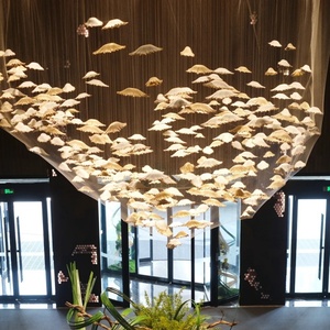 Tùy chỉnh nghệ thuật hiện đại Mặt dây chuyền thủy tinh hình bầu dục hoa lá phong cách cho hành lang trong nhà sống thiết kế Trần treo cho hiển thị - Product Image 2