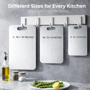 Ensemble de 3 planches à découper en titane, non toxiques, double face, finition satinée, résistantes aux odeurs, compatibles couteaux, hygiéniques <span class=keywords><strong>pour</strong></span> <span class=keywords><strong>la</strong></span> viande - Product Image 2