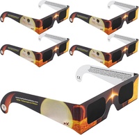 Lunettes d'éclipse solaire pliables en papier, certifiées ISO, écologiques, avec logo personnalisé, pour événements et promotions en plein air