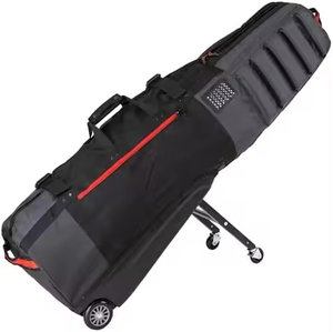 सटीक फ़ंक्शन प्रकार 4 व्हील टिकाऊ गोल्फ यात्रा बैग रिट्रेटेबल धातु समर्थन पहियों कस्टम कवर के साथ - Product Image 2