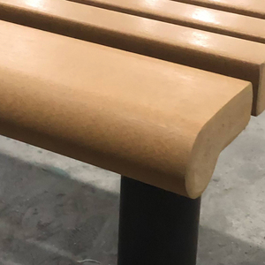 แผ่นไม้พลาสติกคอมโพสิตกลางแจ้งม้านั่งออกแบบเปลือยหลังสำหรับสวนสวนโรงเรียนลานใช้-ส่งตรงจากโรงงาน - Product Image 4