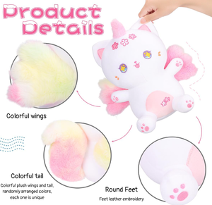 Nuovo <span class=keywords><strong>Peluche</strong></span> Creativo Unicorno Gatto 25CM Giocattolo Morbido con Ali Arcobaleno Giocattolo Colorato - Product Image 2