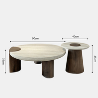Table basse en bois moderne et populaire pour la maison, table basse ronde de luxe haut de gamme, table basse de salon de style rétro