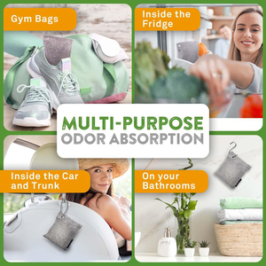 6 Pack Large Bamboo Charcoal Air Purifying Bags Natural Activated Car Air Freshener Closet <strong>Deodorizer</strong> for Home Use - Product Image 6