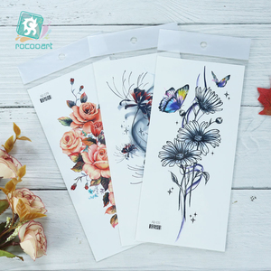 Flora luminosa impermeabile adesivi del tatuaggio per le ragazze, <span class=keywords><strong>rosa</strong></span>, fiori di pesco tatuaggio del fiore temporanea tatuaggi finti per le donne - Product Image 5
