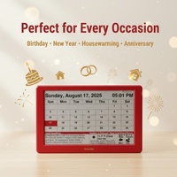Calendrier de bureau intelligent Wi-Fi E-Paper 7 pouces pour la Saint-Valentin avec rappel automatique des jours fériés et nouvelles en temps réel - Cadeau technologique moderne