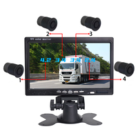 12V/24V vehículo coche ayuda inversa 1080p AHD punto ciego ayuda estacionamiento 2 Cámara Monitor Kit sistema con Sensor de Radar para autobús camión