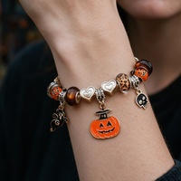 Voodoo-pompoen Ghost Snake Bone Alloy-armband, Halloween verstelbare langwerpige DIY-armband, festivalherdenkingscadeau