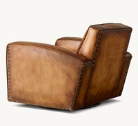 Bibliothèque moderne de luxe pivotant en cuir véritable fauteuil de loisirs unique pour la maison salon chambre meubles appartement villa